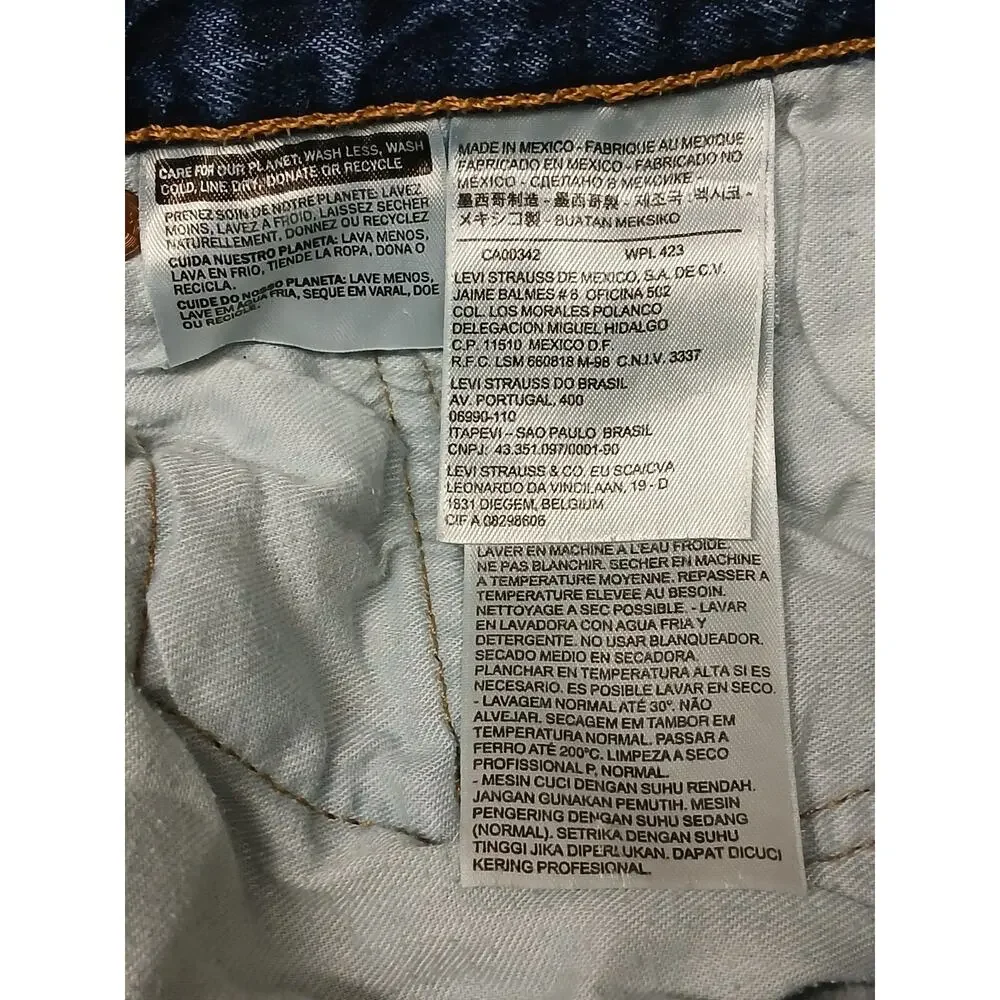 Levi's 501 (38x32) Original Fit Straight Blue Denim Jeans